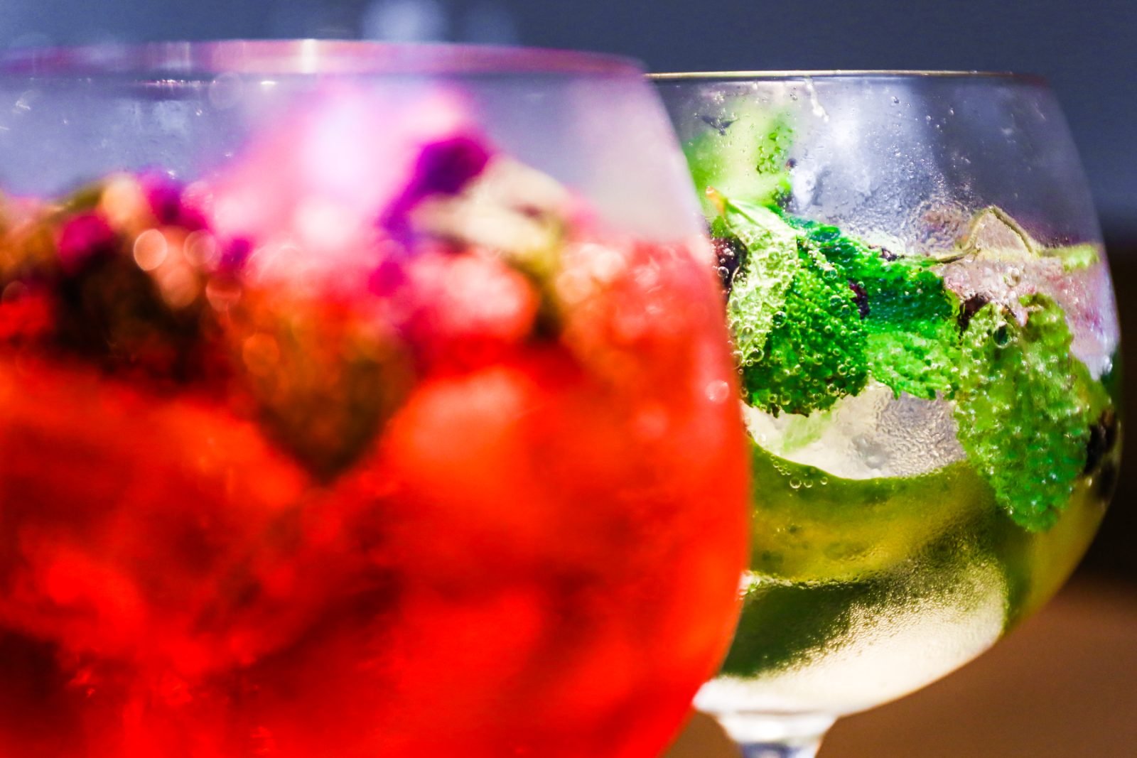 Drinks especiais em taças